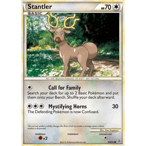 Stantler 64/95 HS Unleashed Common Pokemon Card NEAR MINT TCG