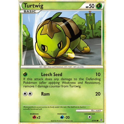 Turtwig 67/95 HS Unleashed Common Pokemon Card NEAR MINT TCG