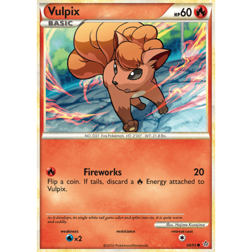 Vulpix 68/95 HS Unleashed Common Pokemon Card NEAR MINT TCG