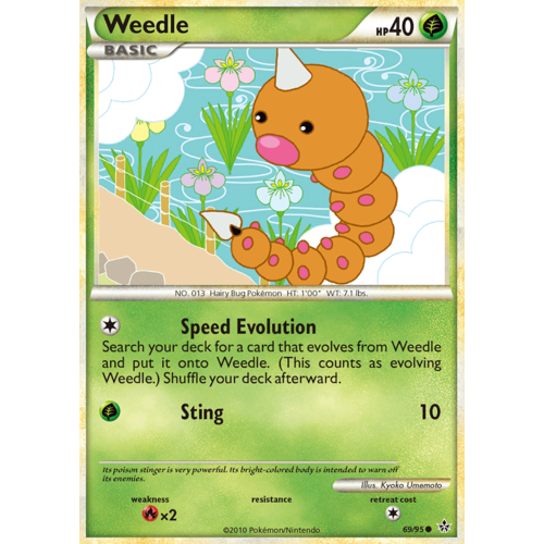 Weedle 69/95 HS Unleashed Common Pokemon Card NEAR MINT TCG