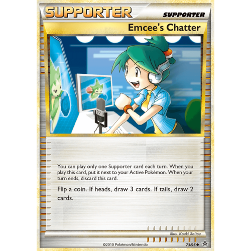Emcee's Chatter 73/95 HS Unleashed Uncommon Trainer Pokemon Card NEAR MINT TCG