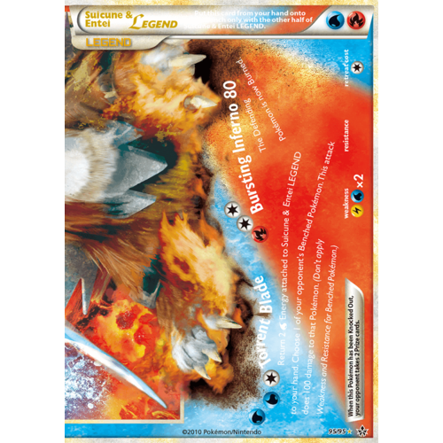 Suicune & Entei Legend (Bottom) 95/95 HS Unleashed Holo Ultra Rare Pokemon Card NEAR MINT TCG