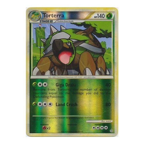 Torterra 10/95 HS Unleashed Reverse Holo Rare Pokemon Card NEAR MINT TCG
