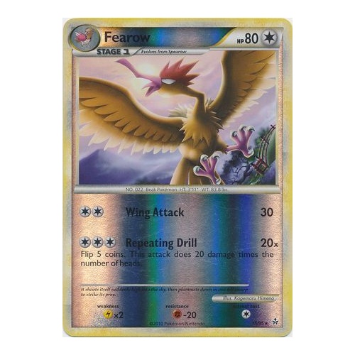 Fearow 15/95 HS Unleashed Reverse Holo Rare Pokemon Card NEAR MINT TCG