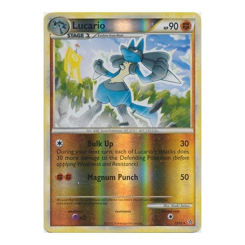 Lucario 19/95 HS Unleashed Reverse Holo Rare Pokemon Card NEAR MINT TCG