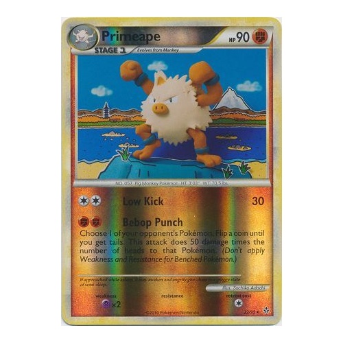 Primeape 22/95 HS Unleashed Reverse Holo Rare Pokemon Card NEAR MINT TCG