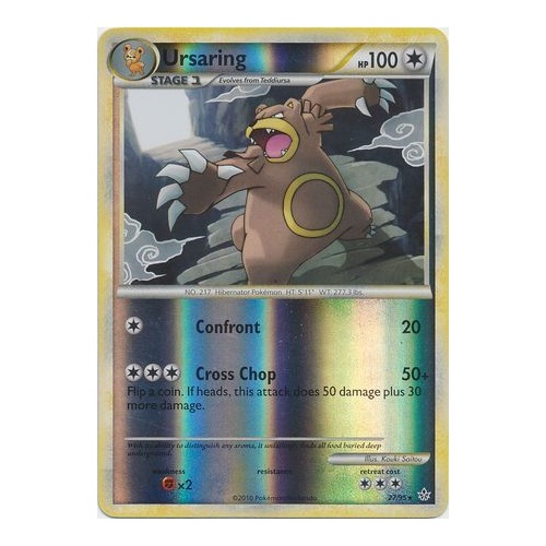 Ursaring 27/95 HS Unleashed Reverse Holo Rare Pokemon Card NEAR MINT TCG