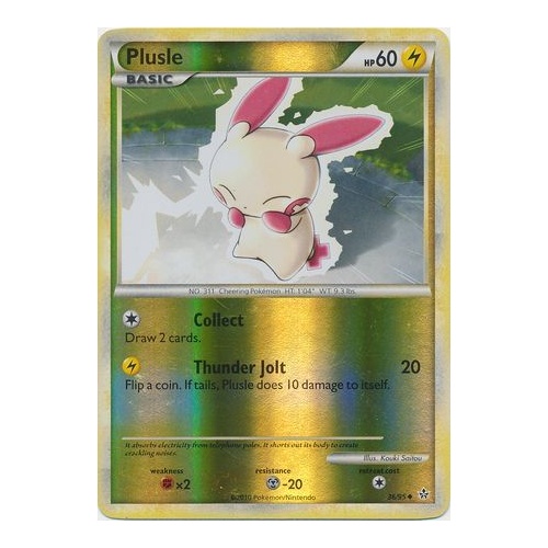 Plusle 36/95 HS Unleashed Reverse Holo Uncommon Pokemon Card NEAR MINT TCG
