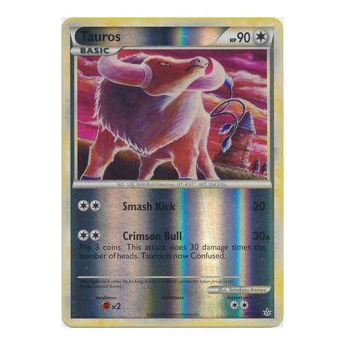 Tauros 41/95 HS Unleashed Reverse Holo Uncommon Pokemon Card NEAR MINT TCG