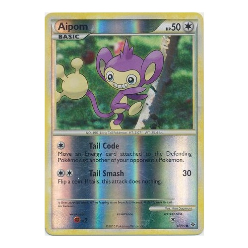 Aipom 43/95 HS Unleashed Reverse Holo Common Trainer Pokemon Card NEAR MINT TCG