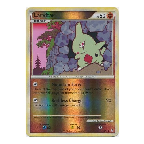 Larvitar 50/95 HS Unleashed Reverse Holo Common Trainer Pokemon Card NEAR MINT TCG
