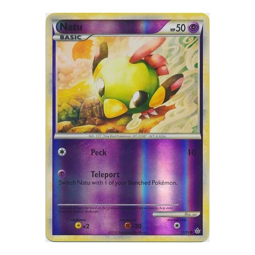 Natu 55/95 HS Unleashed Reverse Holo Common Trainer Pokemon Card NEAR MINT TCG