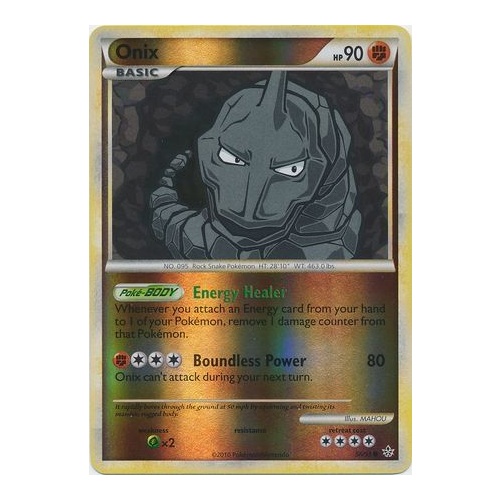 Onix 56/95 HS Unleashed Reverse Holo Common Trainer Pokemon Card NEAR MINT TCG