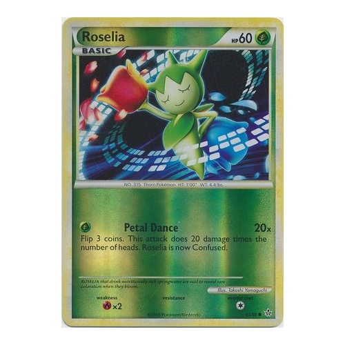 Roselia 61/95 HS Unleashed Reverse Holo Common Trainer Pokemon Card NEAR MINT TCG