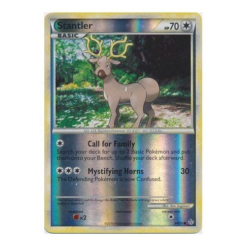 Stantler 64/95 HS Unleashed Reverse Holo Common Trainer Pokemon Card NEAR MINT TCG