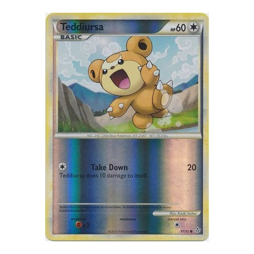 Teddiursa 65/95 HS Unleashed Reverse Holo Common Trainer Pokemon Card NEAR MINT TCG