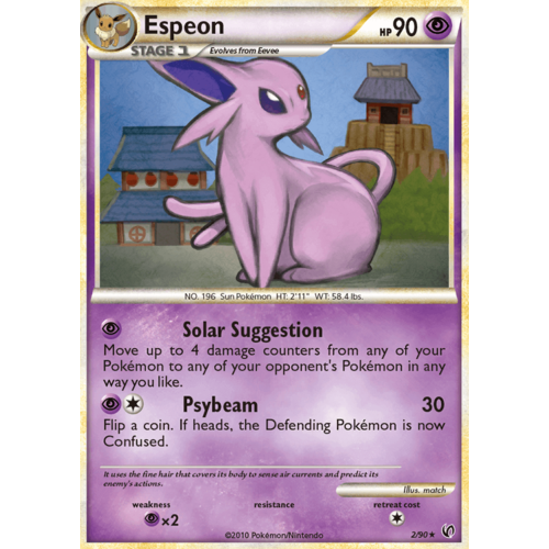 Espeon 2/90 HS Undaunted Holo Rare Pokemon Card NEAR MINT TCG