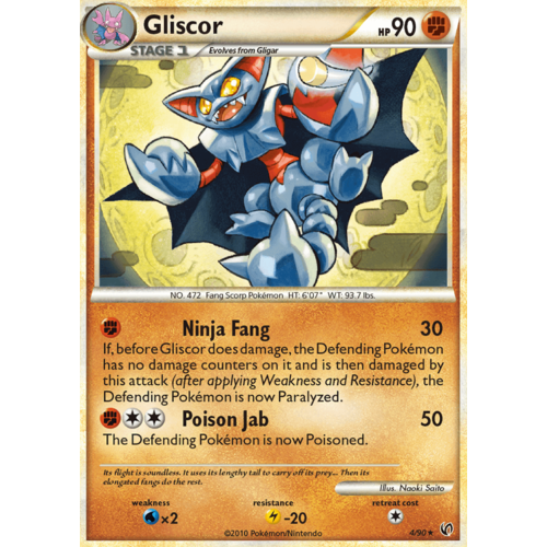 Gliscor 4/90 HS Undaunted Holo Rare Pokemon Card NEAR MINT TCG
