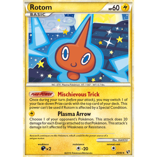 Rotom 20/90 HS Undaunted Rare Pokemon Card NEAR MINT TCG