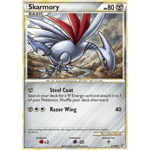 Skarmory 21/90 HS Undaunted Rare Pokemon Card NEAR MINT TCG