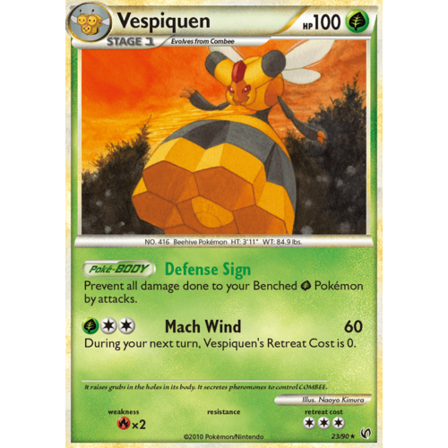Vespiquen 23/90 HS Undaunted Rare Pokemon Card NEAR MINT TCG