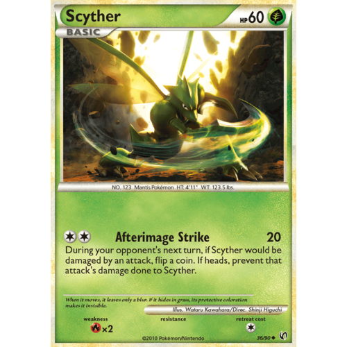 Scyther 36/90 HS Undaunted Uncommon Pokemon Card NEAR MINT TCG