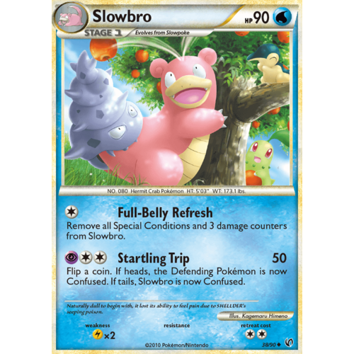 Slowbro 38/90 HS Undaunted Uncommon Pokemon Card NEAR MINT TCG