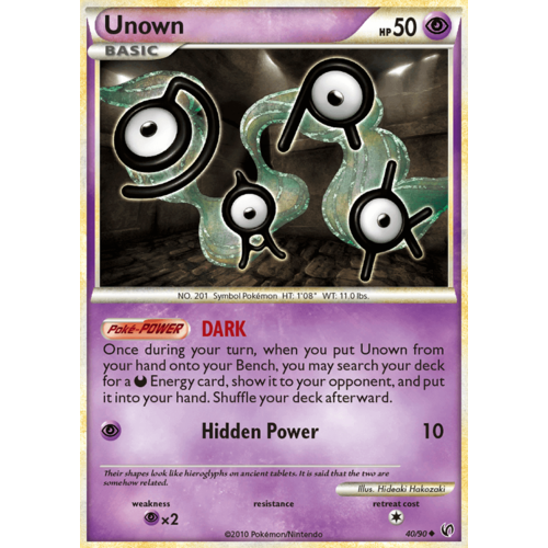 Unown 40/90 HS Undaunted Uncommon Pokemon Card NEAR MINT TCG