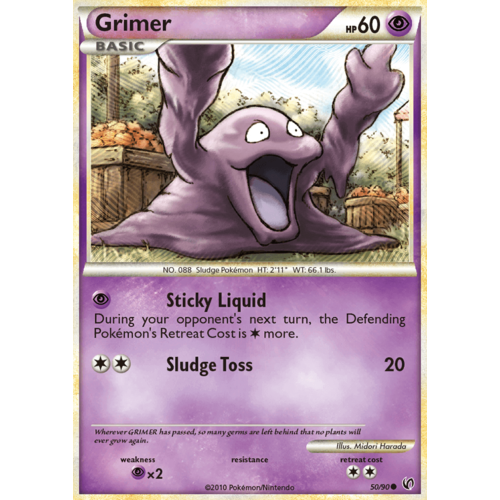 Grimer 50/90 HS Undaunted Common Pokemon Card NEAR MINT TCG