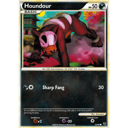 Houndour 53/90 HS Undaunted Common Pokemon Card NEAR MINT TCG