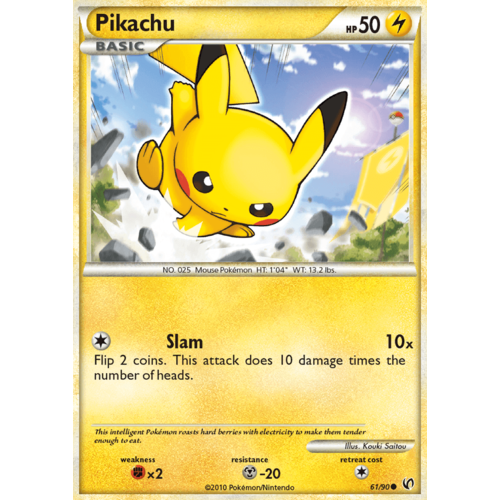 Pikachu 61/90 HS Undaunted Common Pokemon Card NEAR MINT TCG
