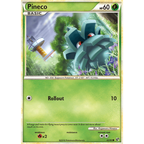 Pineco 62/90 HS Undaunted Common Pokemon Card NEAR MINT TCG