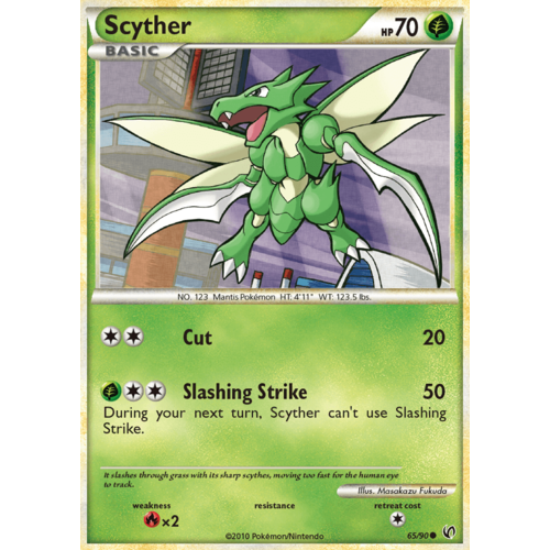 Scyther 65/90 HS Undaunted Common Pokemon Card NEAR MINT TCG