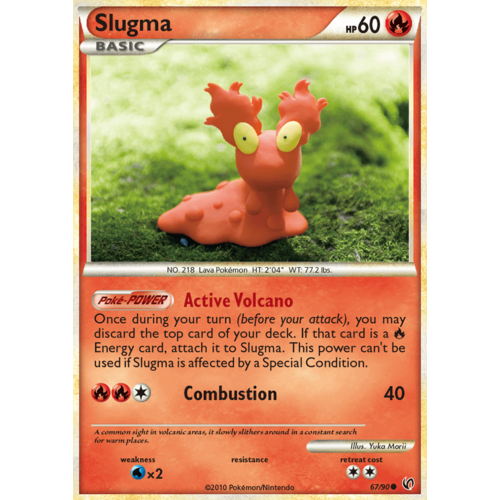 Slugma 67/90 HS Undaunted Common Pokemon Card NEAR MINT TCG