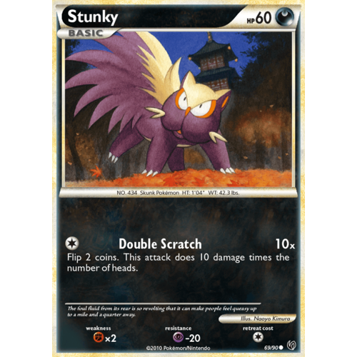 Stunky 69/90 HS Undaunted Common Pokemon Card NEAR MINT TCG