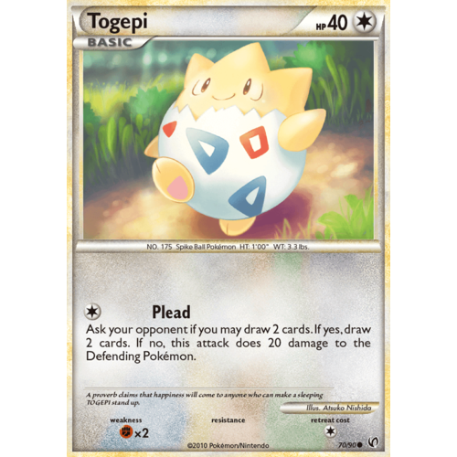 Togepi 70/90 HS Undaunted Common Pokemon Card NEAR MINT TCG