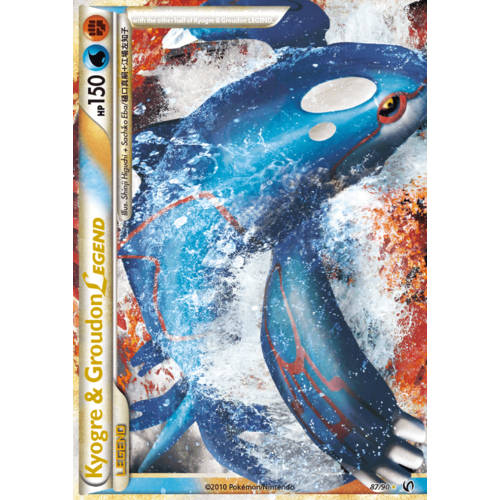 LIGHTLY PLAYED Kyogre & Groudon Legend (Top) 87/90 HS Undaunted Holo Ultra Rare Pokemon Card NEAR MINT TCG