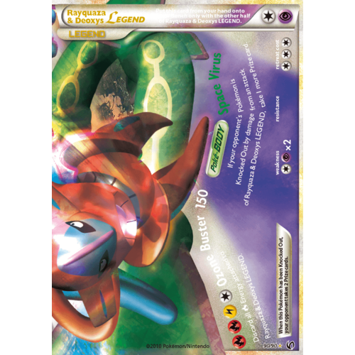 LIGHTLY PLAYED Rayquaza & Deoxys Legend (Bottom) 90/90 HS Undaunted Holo Ultra Rare Pokemon Card NEAR MINT TCG