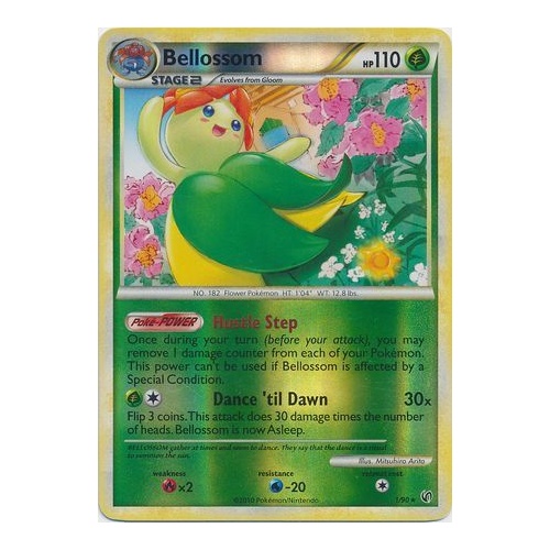 Bellossom 1/90 HS Undaunted Reverse Holo Rare Pokemon Card NEAR MINT TCG