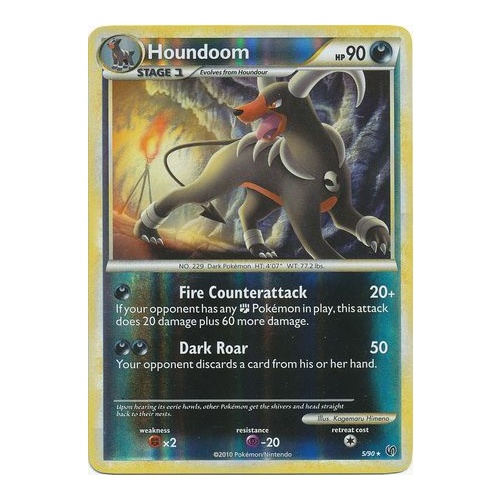 Houndoom 5/90 HS Undaunted Reverse Holo Rare Pokemon Card NEAR MINT TCG
