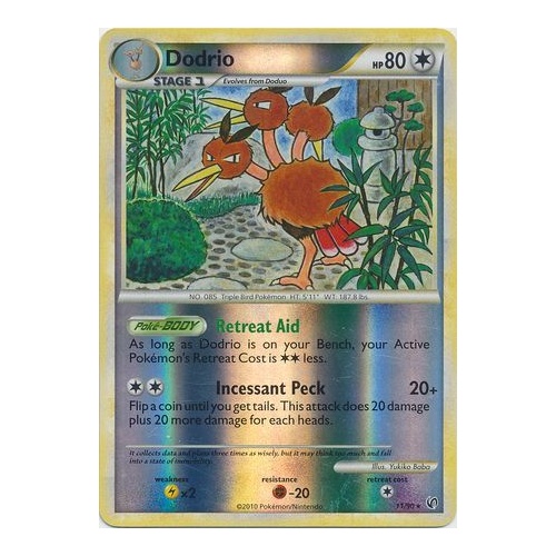 Dodrio 11/90 HS Undaunted Reverse Holo Rare Pokemon Card NEAR MINT TCG