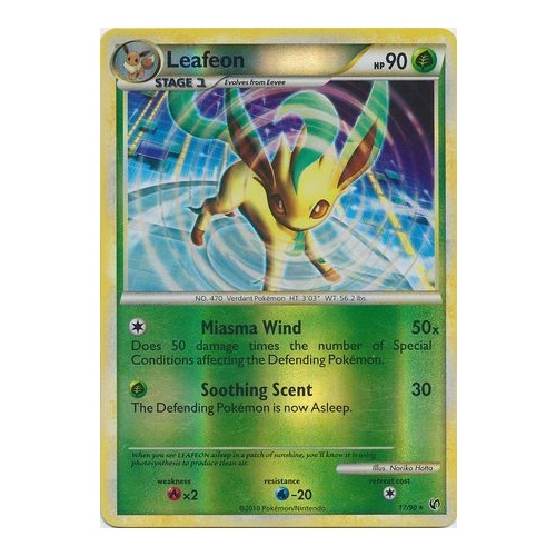 Leafeon 17/90 HS Undaunted Reverse Holo Rare Pokemon Card NEAR MINT TCG