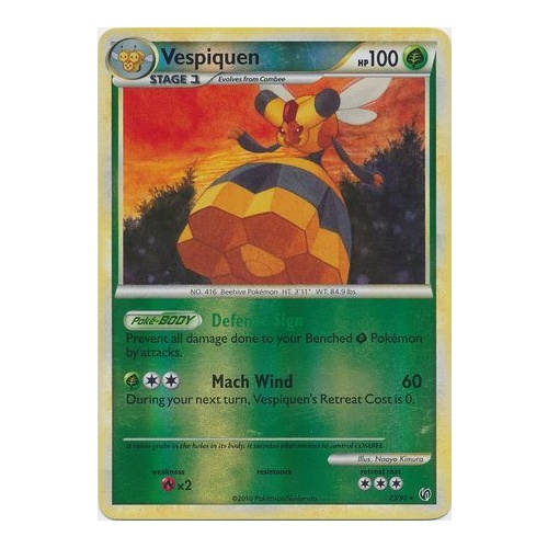 Vespiquen 23/90 HS Undaunted Reverse Holo Rare Pokemon Card NEAR MINT TCG