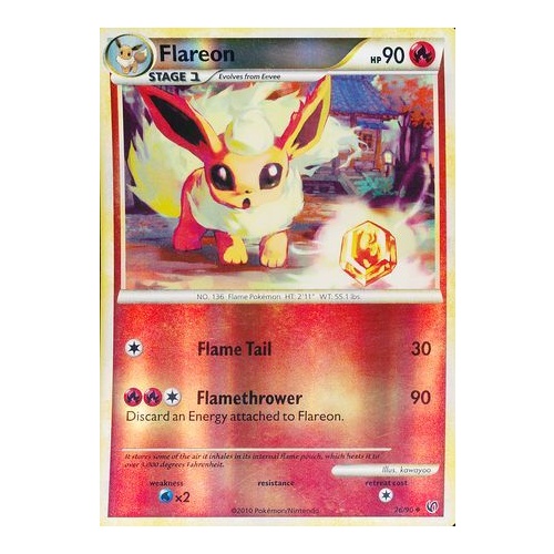 Flareon 26/90 HS Undaunted Reverse Holo Uncommon Pokemon Card NEAR MINT TCG