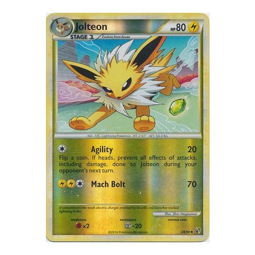 Jolteon 28/90 HS Undaunted Reverse Holo Uncommon Pokemon Card NEAR MINT TCG