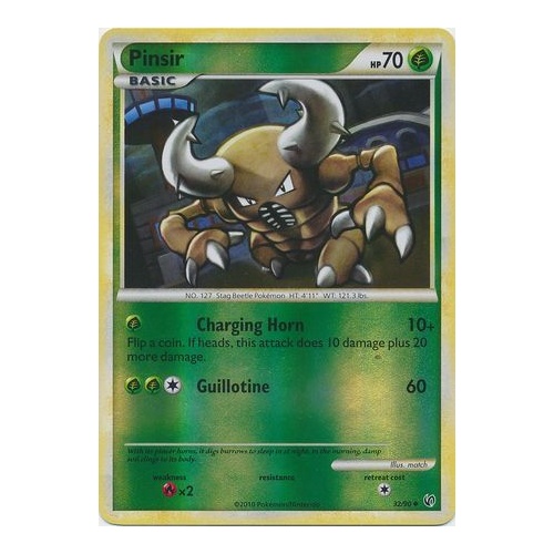 Pinsir 32/90 HS Undaunted Reverse Holo Uncommon Pokemon Card NEAR MINT TCG