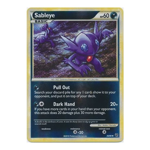 Sableye 35/90 HS Undaunted Reverse Holo Uncommon Pokemon Card NEAR MINT TCG