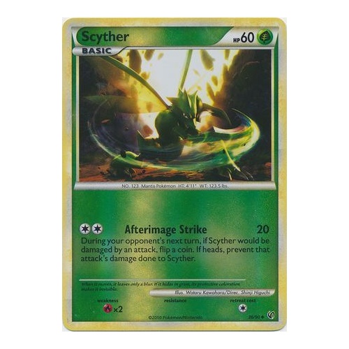 Scyther 36/90 HS Undaunted Reverse Holo Uncommon Pokemon Card NEAR MINT TCG