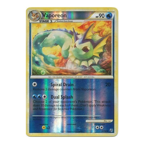 Vaporeon 41/90 HS Undaunted Reverse Holo Uncommon Pokemon Card NEAR MINT TCG