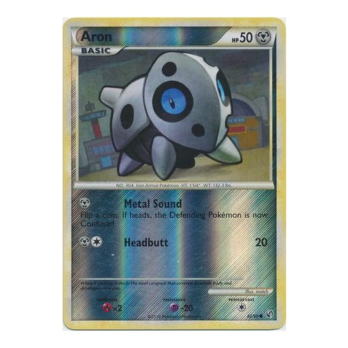 Aron 42/90 HS Undaunted Reverse Holo Common Pokemon Card NEAR MINT TCG
